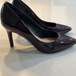 Dark purple patent leather heels